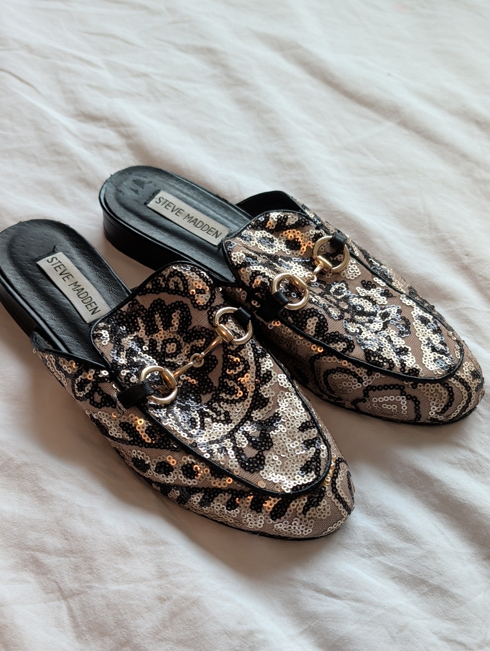 Steve Madden Sequin Embellished Mule Loafers
